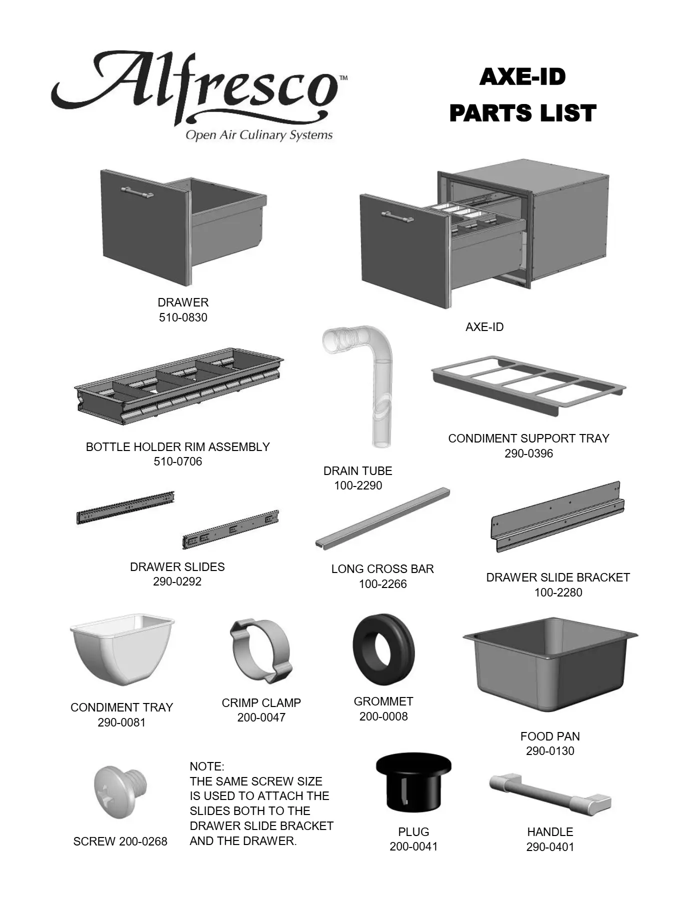 AXE-ID Parts parts diagram