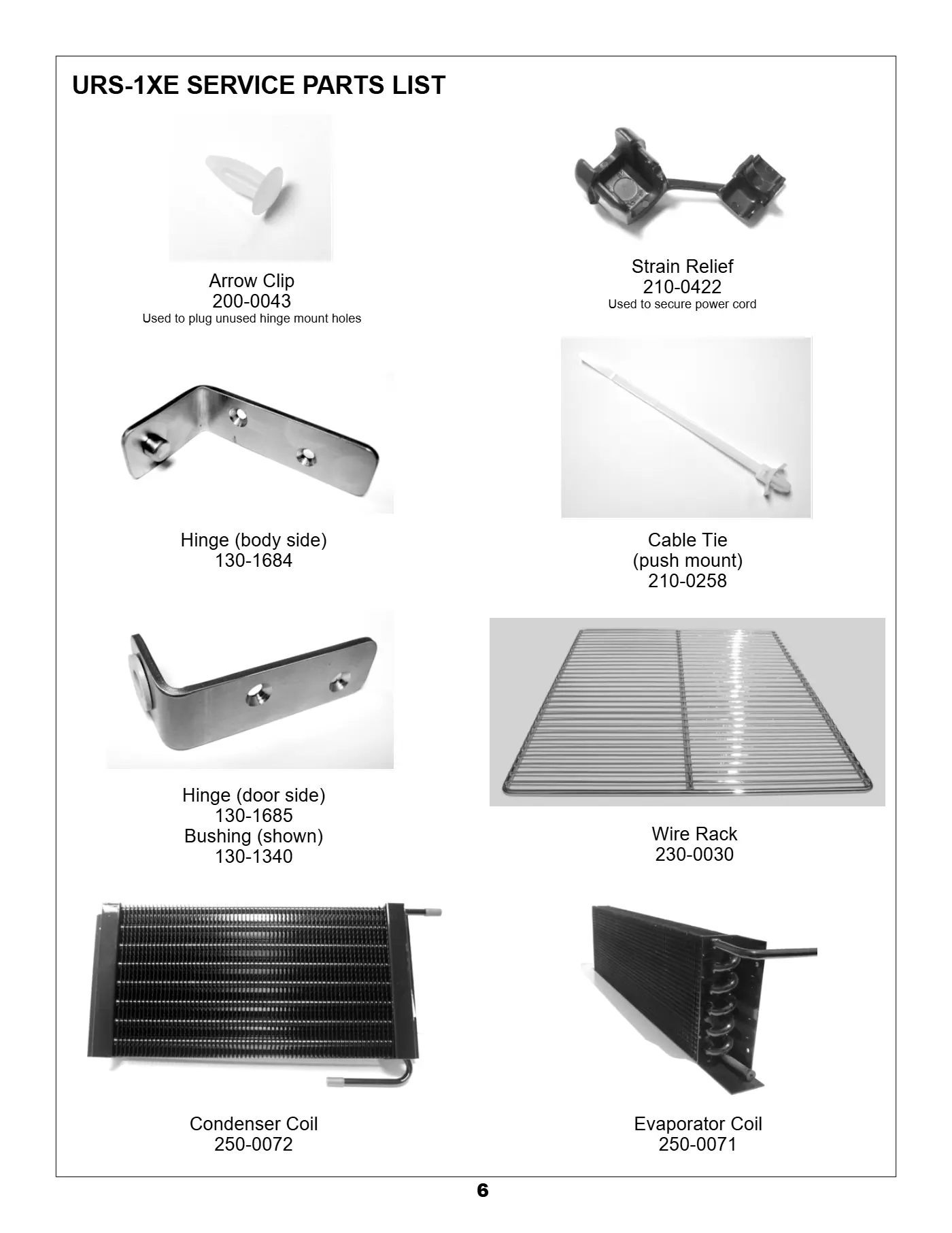 URS-1XE Refrigerator Parts page 3 parts diagram