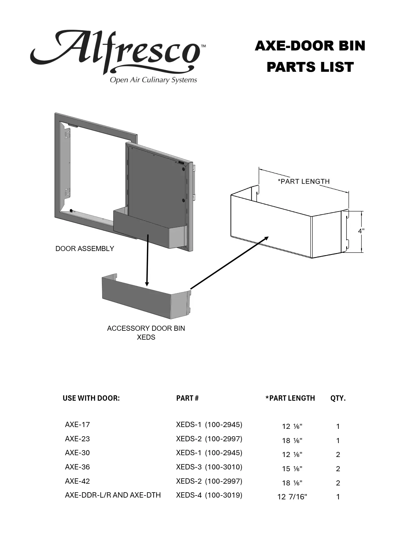 AXE Door Accessory Box (Door Bin) Parts parts diagram