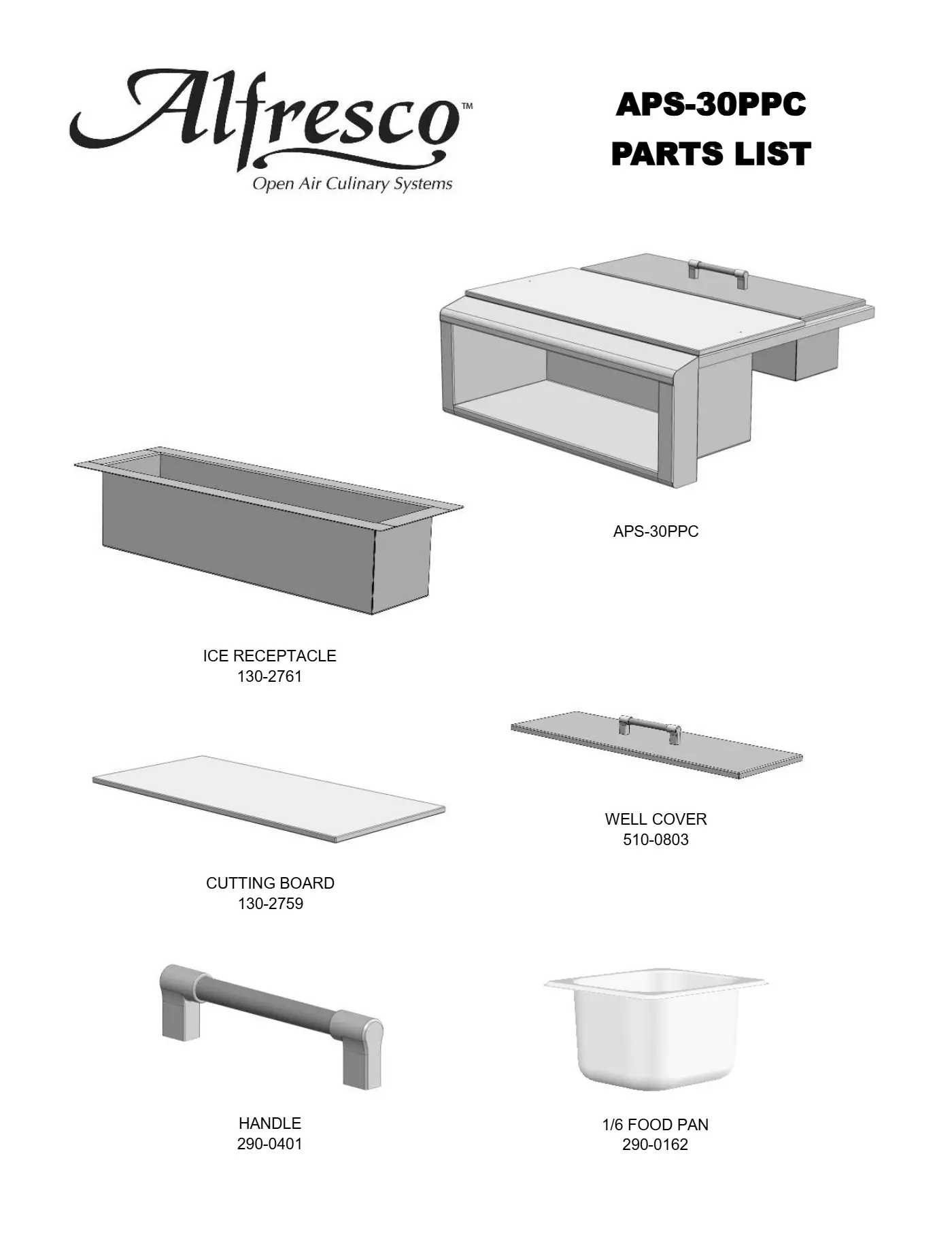 APS-30PP Prep Station Parts parts diagram