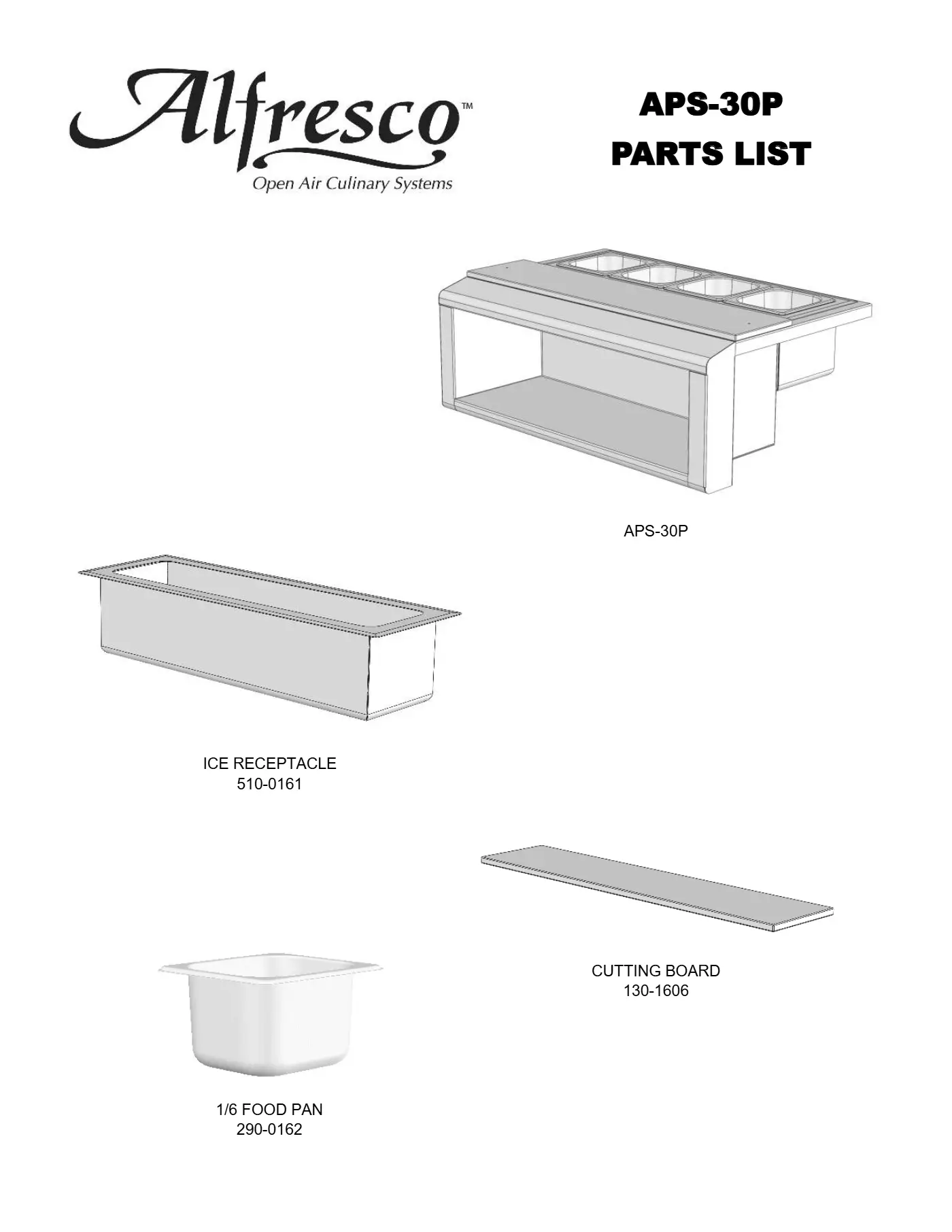 APS-30P Prep Station Parts parts diagram