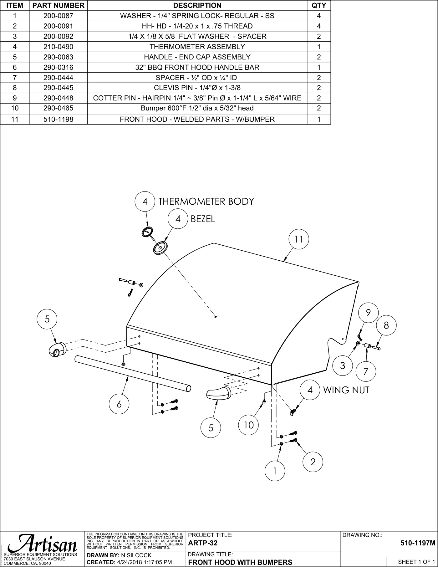 ARTP-32 Grill Front Hood with Bumpers parts diagram