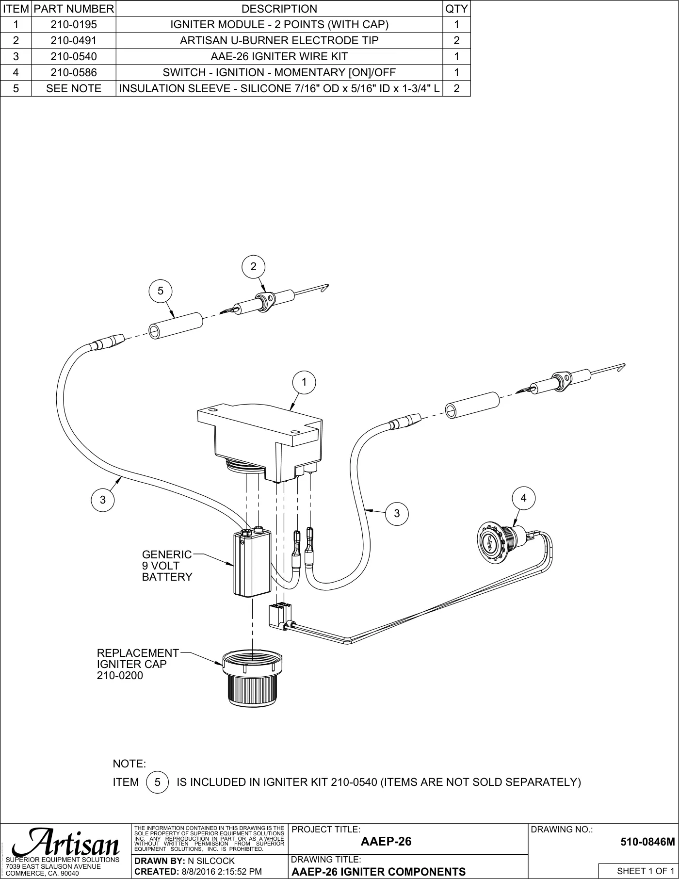 AAEP-26 Grill Igniter Components parts diagram