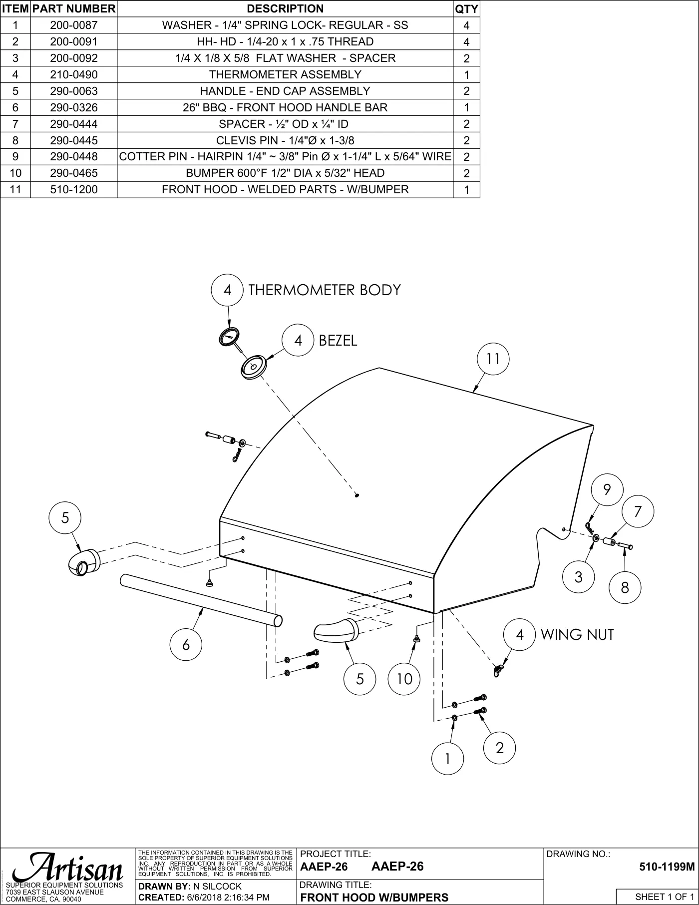 AAEP-26 Grill Front Hood W/bumpers parts diagram