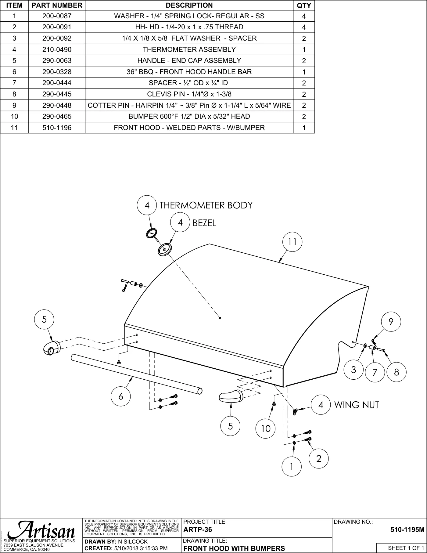 AAEP-36 Grill Front Hood with Bumpers parts diagram