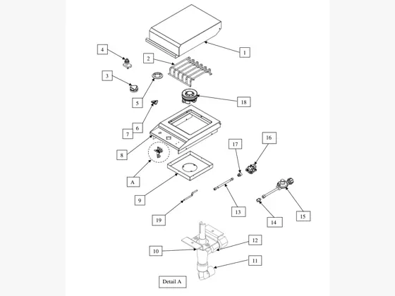 Delta Heat DHSB1D-D Drop-In Side Burner parts diagram