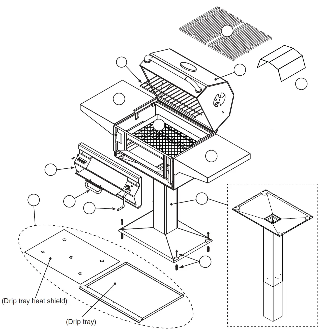 Fire Magic Custom I Gourmet Charcoal 22-SC01C exploded parts diagram showing 9 replacement parts