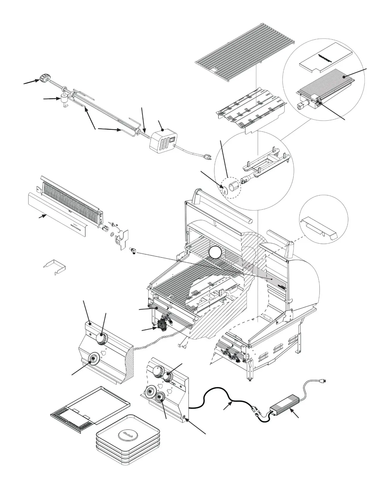 Fire Magic Aurora A540i exploded parts diagram showing 28 replacement parts