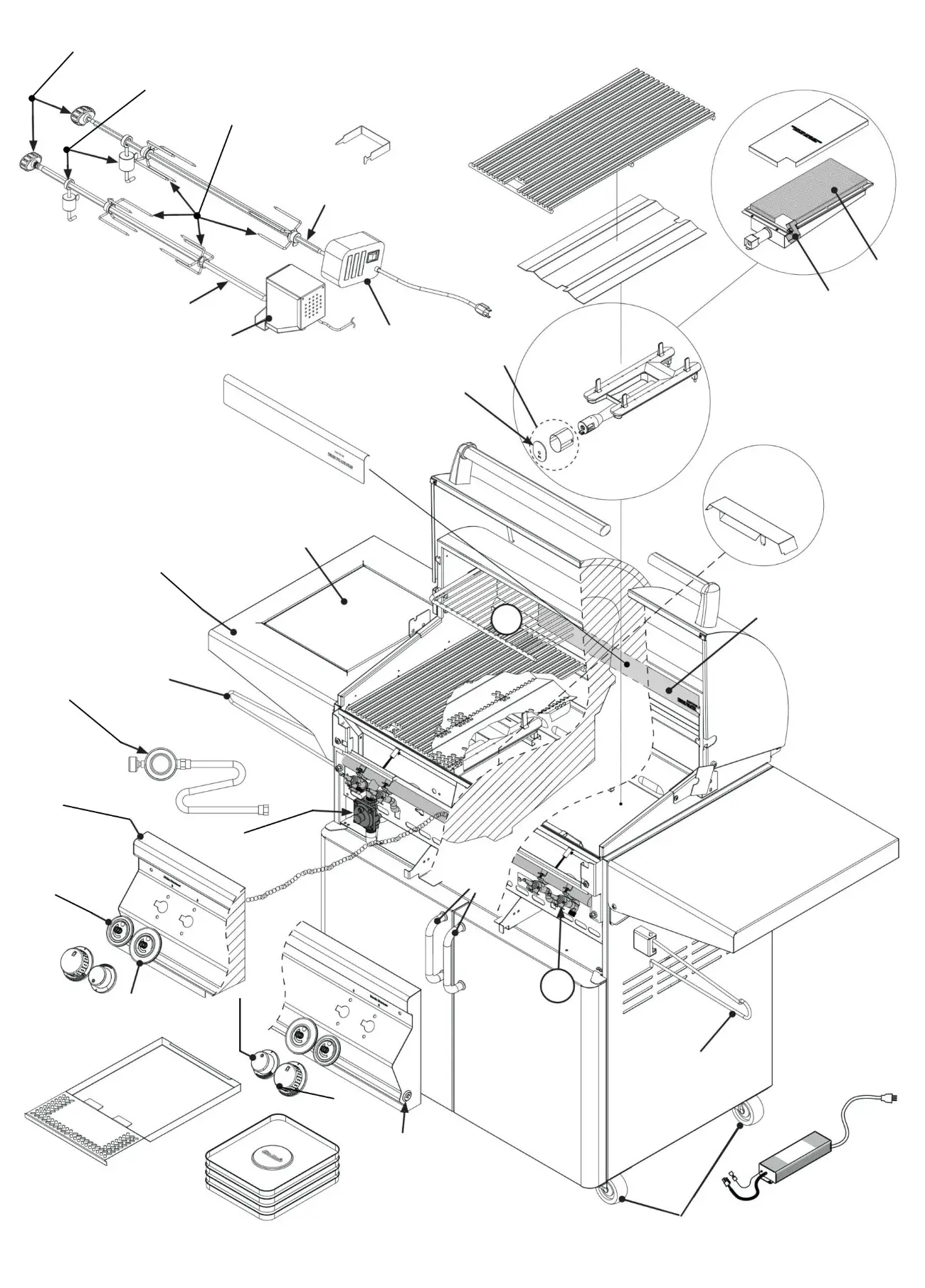 Fire Magic Aurora A660s exploded parts diagram showing 38 replacement parts