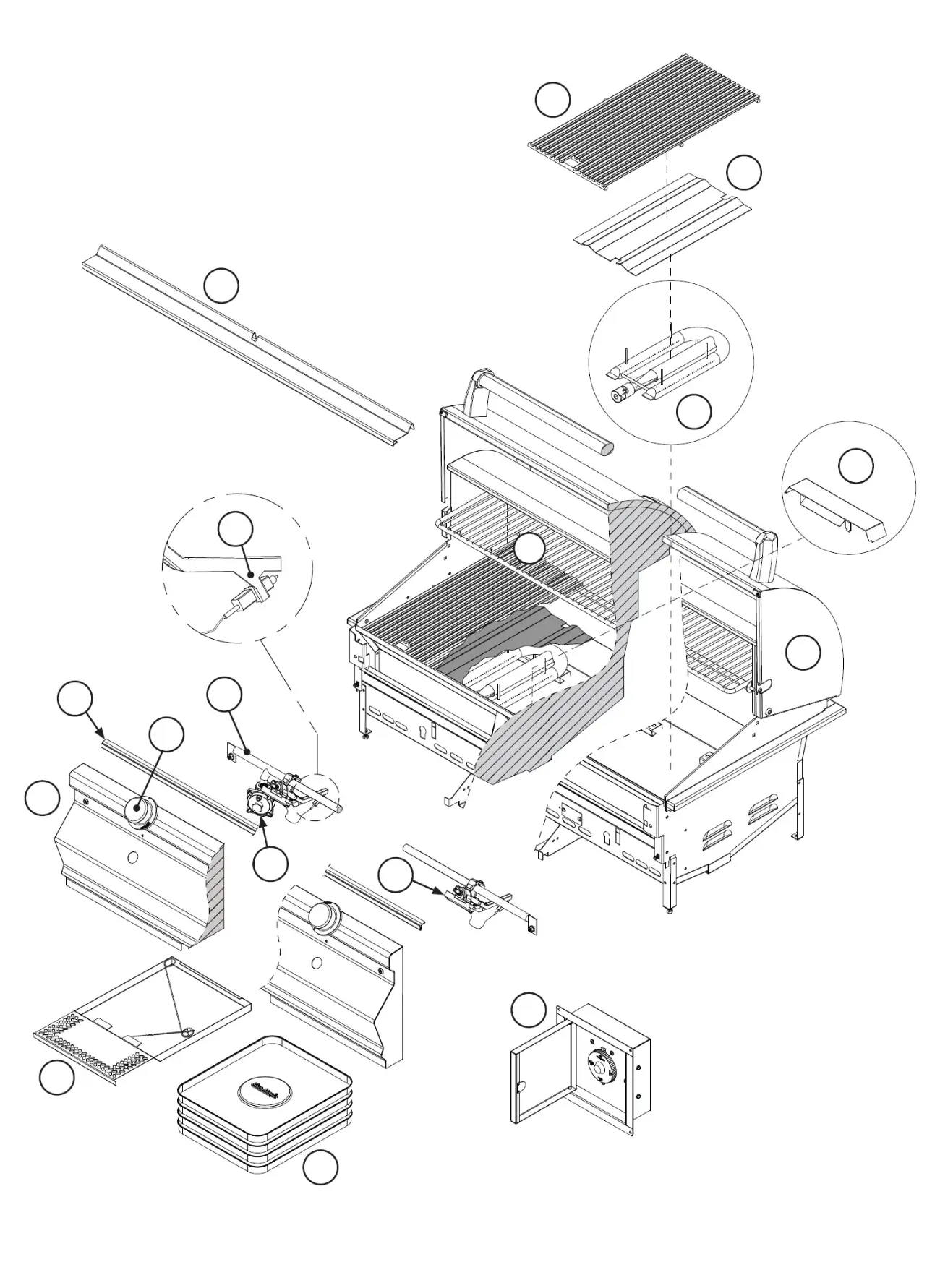 Fire Magic Choice Multi-User CM430i exploded parts diagram showing 11 replacement parts
