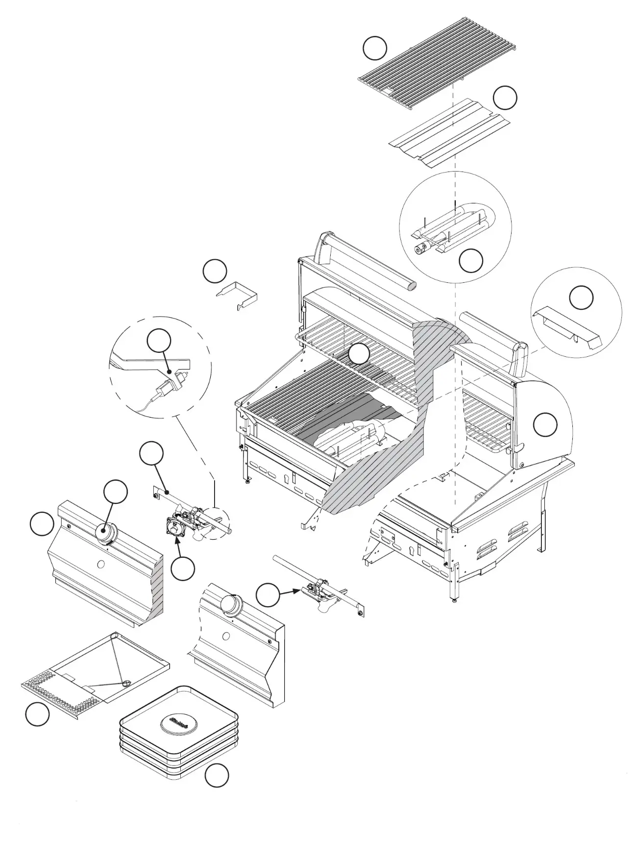 Fire Magic Choice C430i exploded parts diagram showing 13 replacement parts