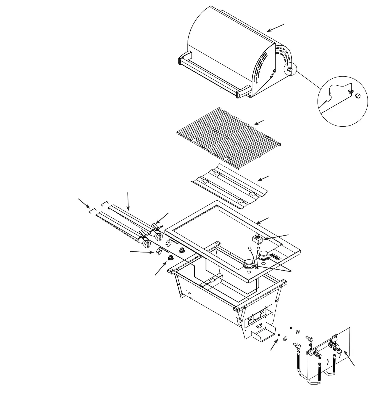Fire Magic Deluxe Countertop Series 3C-S1S1 exploded parts diagram showing 12 replacement parts