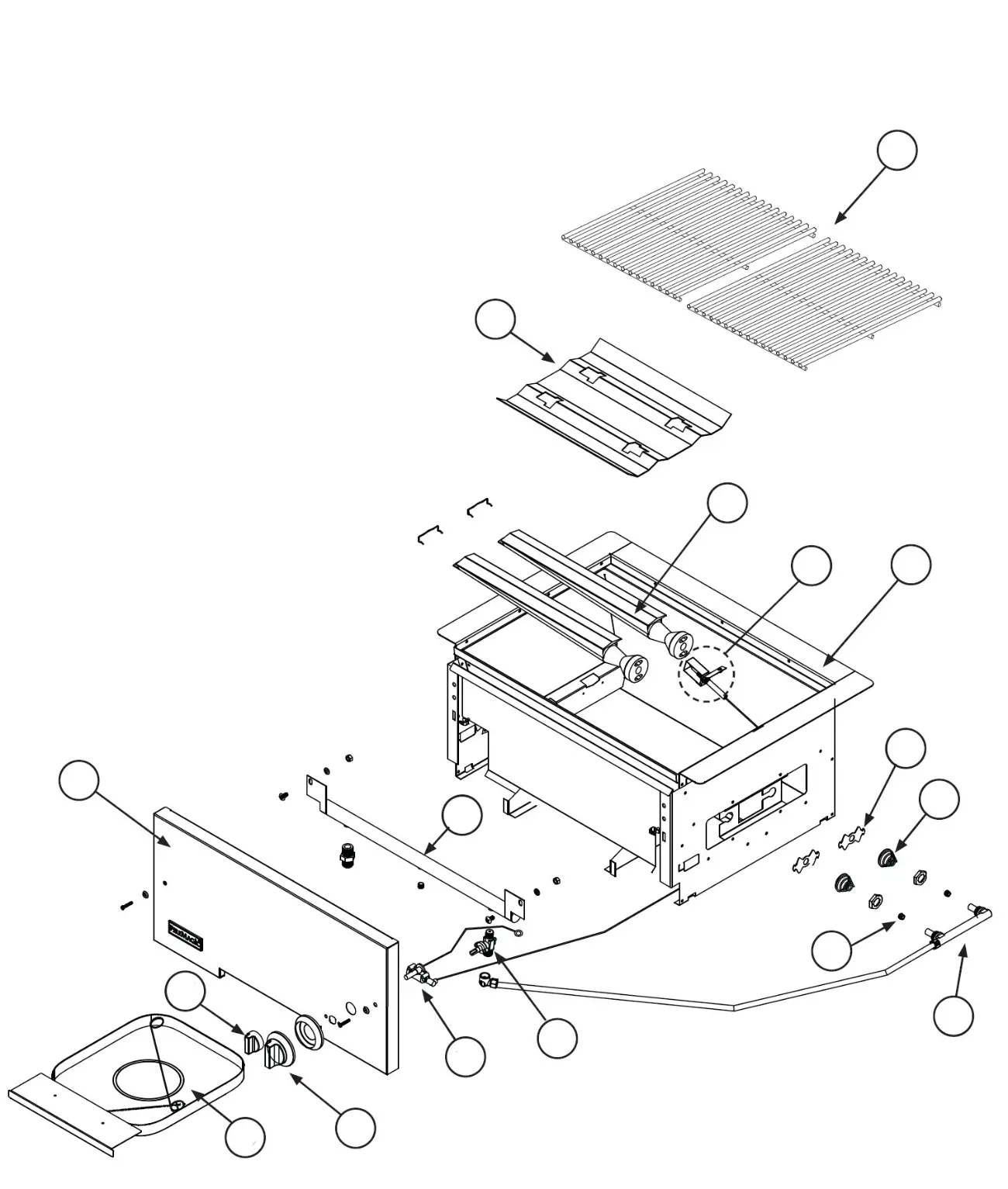 Fire Magic Deluxe Classic Series 61 exploded parts diagram showing 17 replacement parts