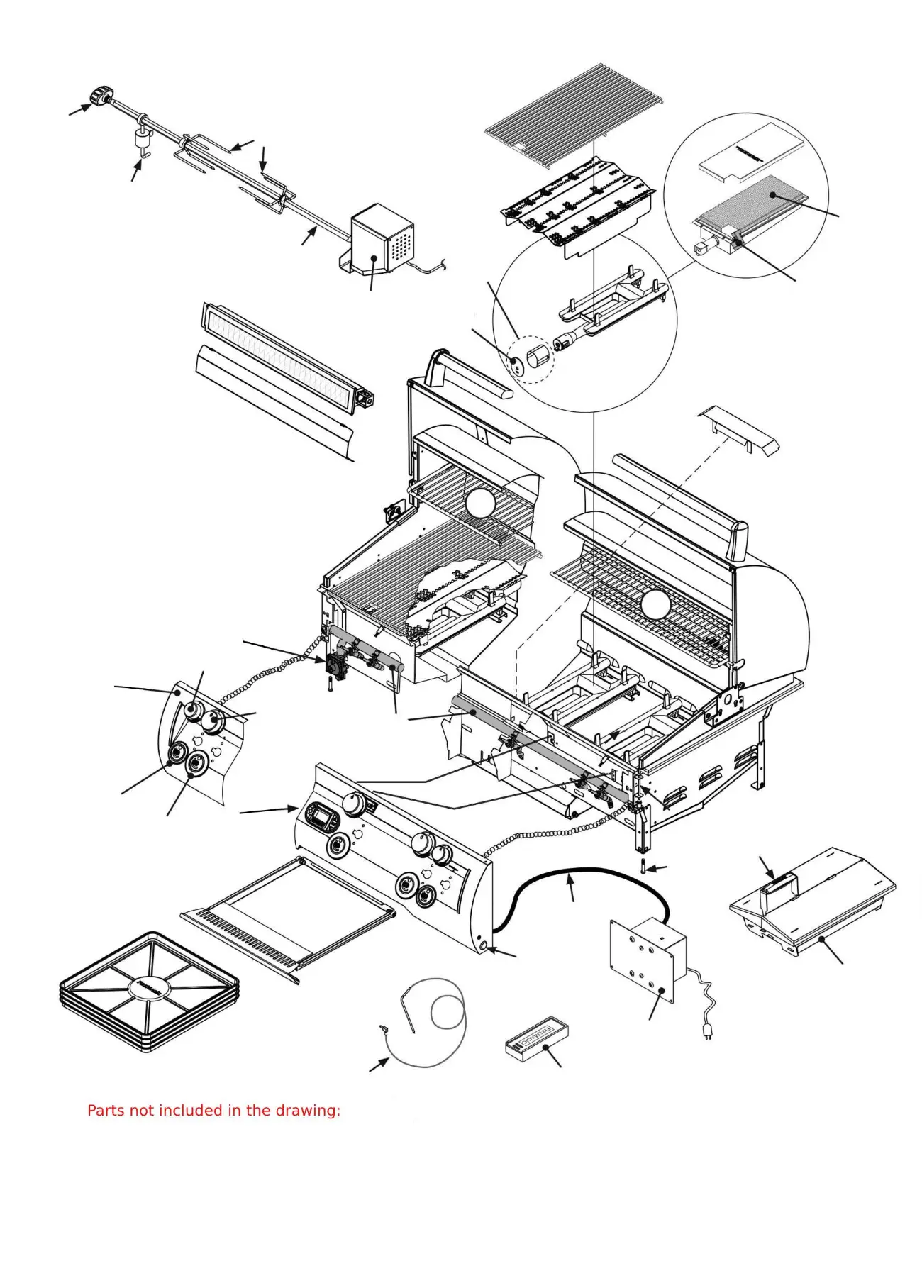 Fire Magic Echelon E1060i exploded parts diagram showing 35 replacement parts