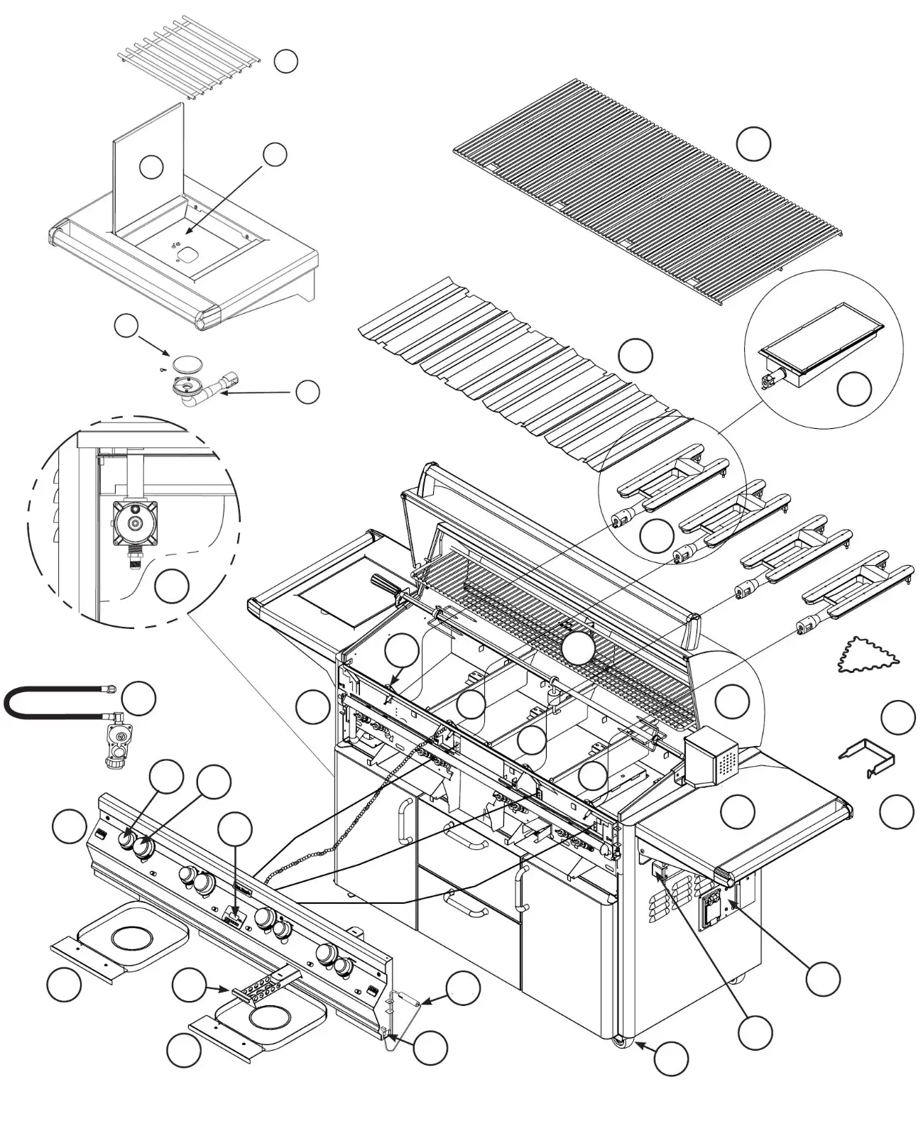 Fire Magic Elite Magnum exploded parts diagram showing 24 replacement parts