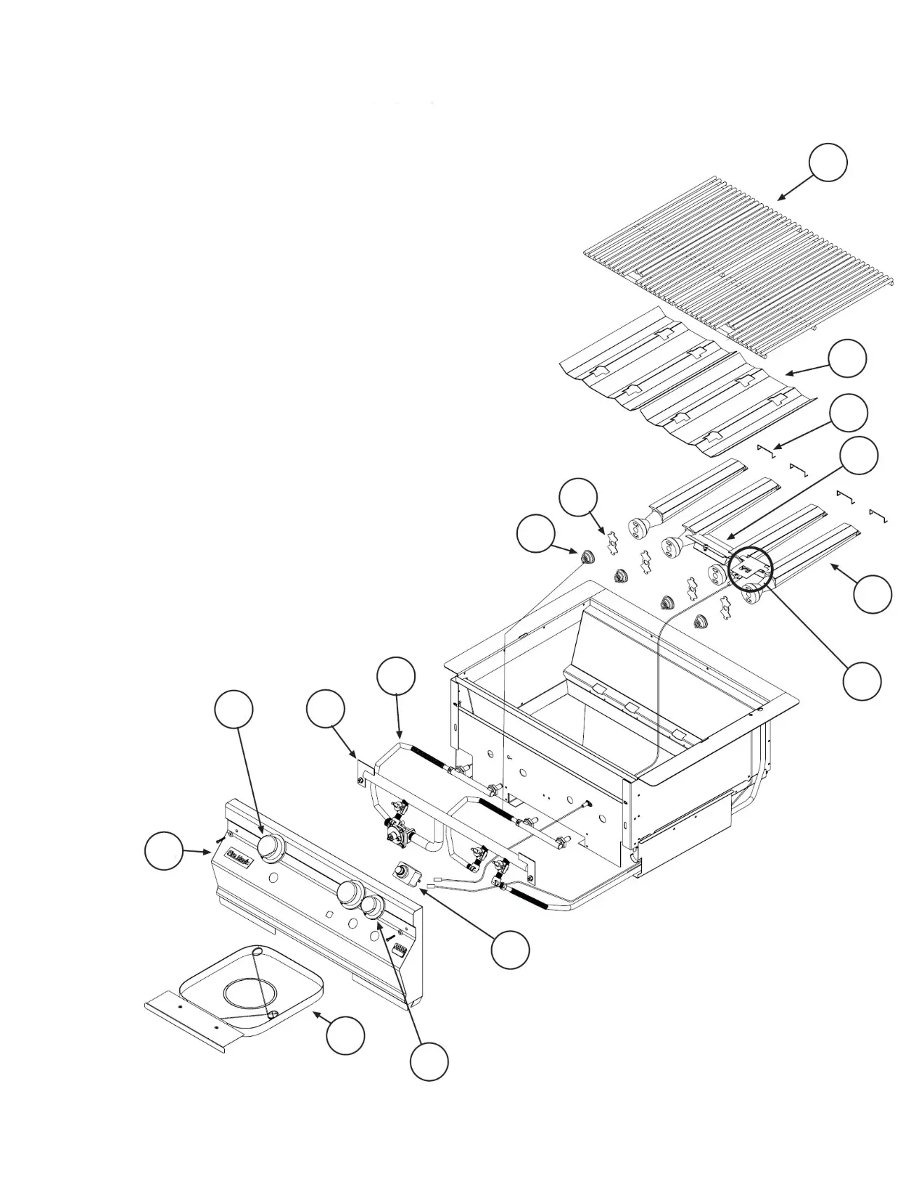 Fire Magic Custom Gourmet Series 13 exploded parts diagram showing 14 replacement parts
