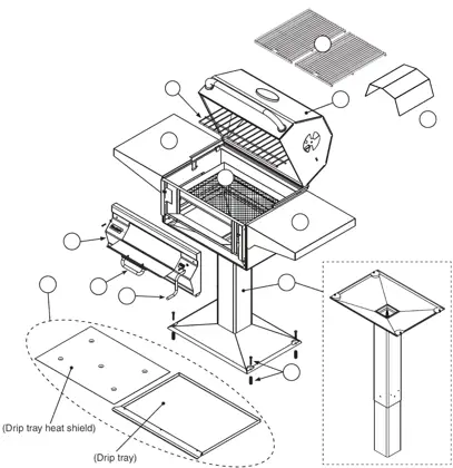 Fire Magic Custom I Gourmet Charcoal 22-SC01C parts diagram