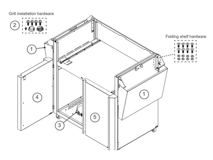 American Outdoor Grill 2026 24-inch Grill Cart Base 24CRT-25 parts diagram