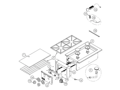 American Outdoor Grill 2026 L Series Double Side Burner AOG2SBL parts diagram