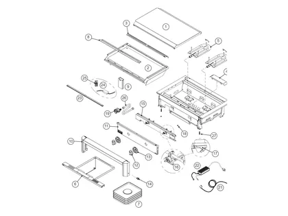 American Outdoor Grill 2026 L Series 30-inch Built-In Griddle parts diagram