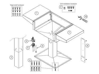 American Outdoor Grill 2026 Patio Mount Post Base AOG24-PP and AOG24-PA parts diagram