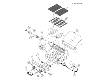 American Outdoor Grill L Series 24-inch Built-In parts diagram