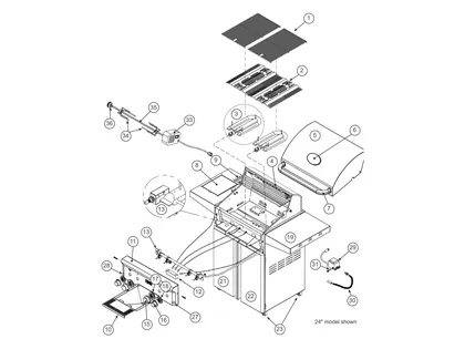 American Outdoor Grill L Series 24-inch Portable parts diagram