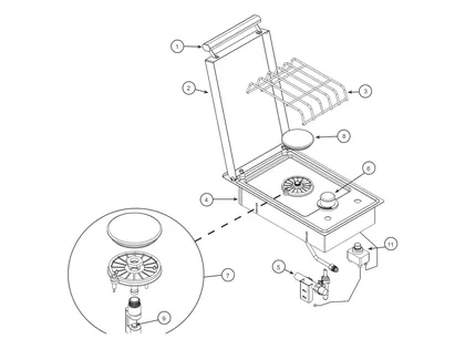 American Outdoor Grill Drop-In Single Side Burner 3283 parts diagram