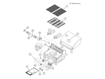 American Outdoor Grill T Series 24-inch Built-In parts diagram
