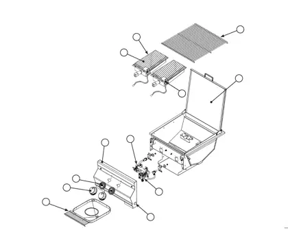 Fire Magic Aurora Single and Double Searing Station parts diagram