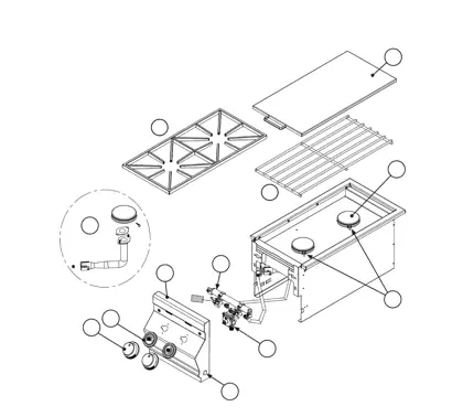Fire Magic Aurora Single and Double Side Burner parts diagram