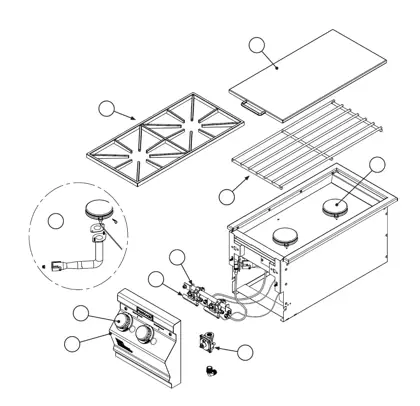 Fire Magic Choice Single and Double Side Burner parts diagram