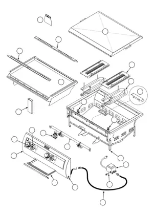 Fire Magic Echelon Gourmet Griddle parts diagram
