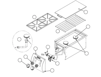 Fire Magic Echelon Single and Double Side Burner parts diagram