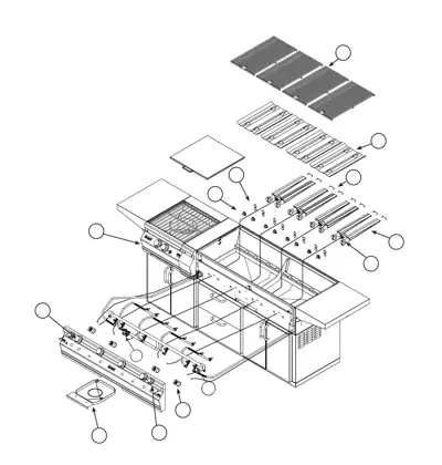 Fire Magic Elite Gourmet Series 50 Portable with Power Burner parts diagram
