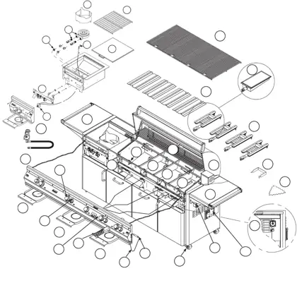 Fire Magic Elite Magnum with Powerburner Series 51 parts diagram