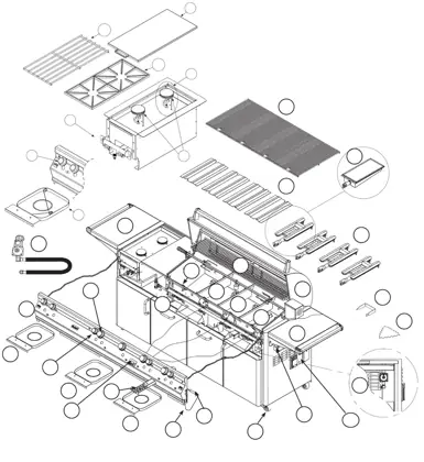 Fire Magic Elite Magnum with Double Side Burner Series 71 parts diagram