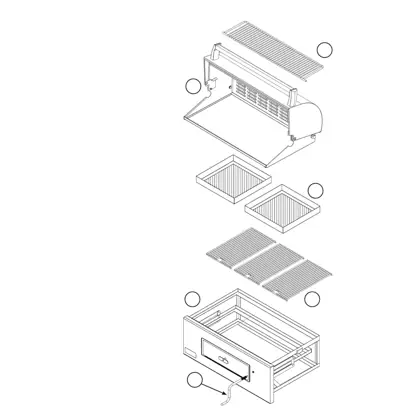 Fire Magic Lift-A-Fire 30-inch Charcoal Built-In parts diagram