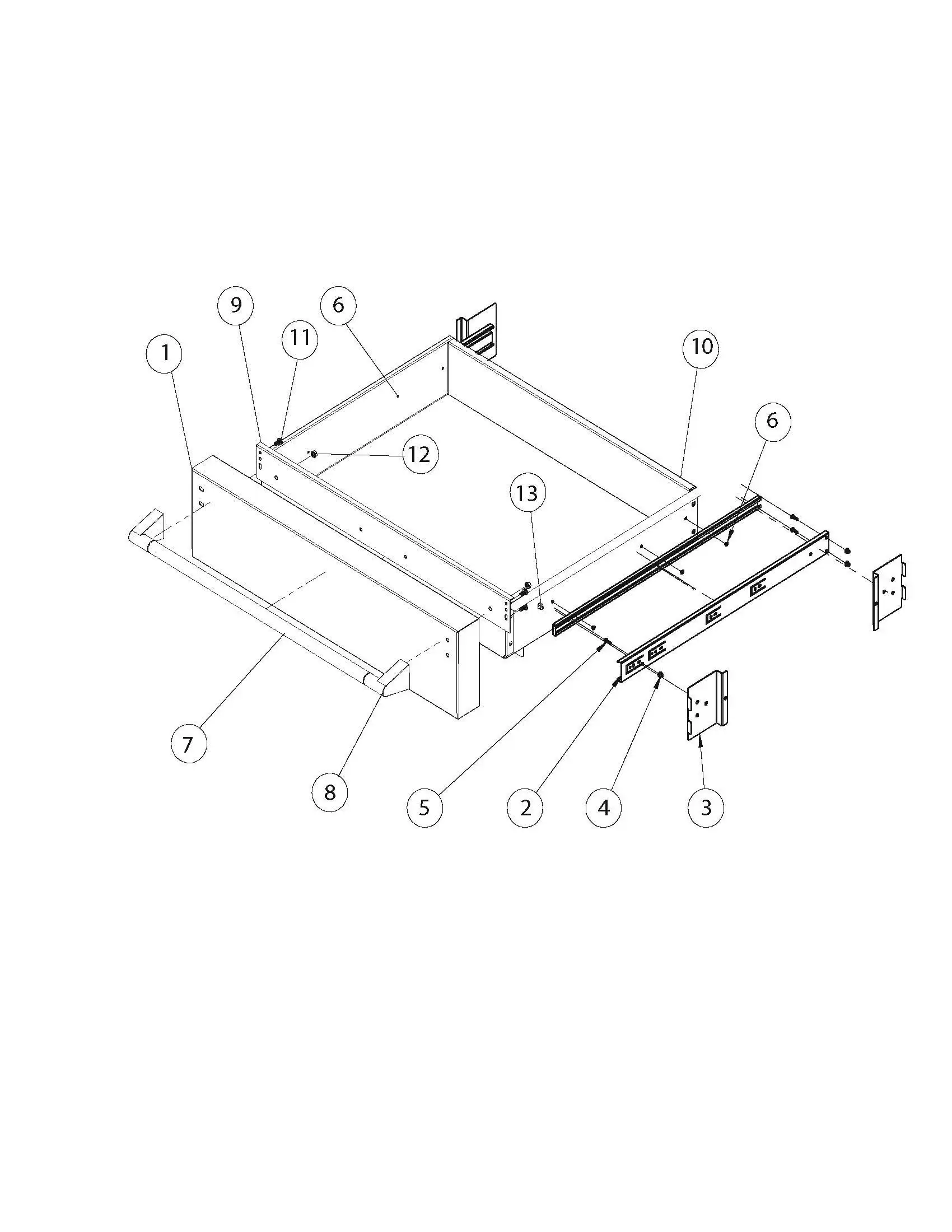 Lynx LPZAF-01 30IN Drawer parts diagram