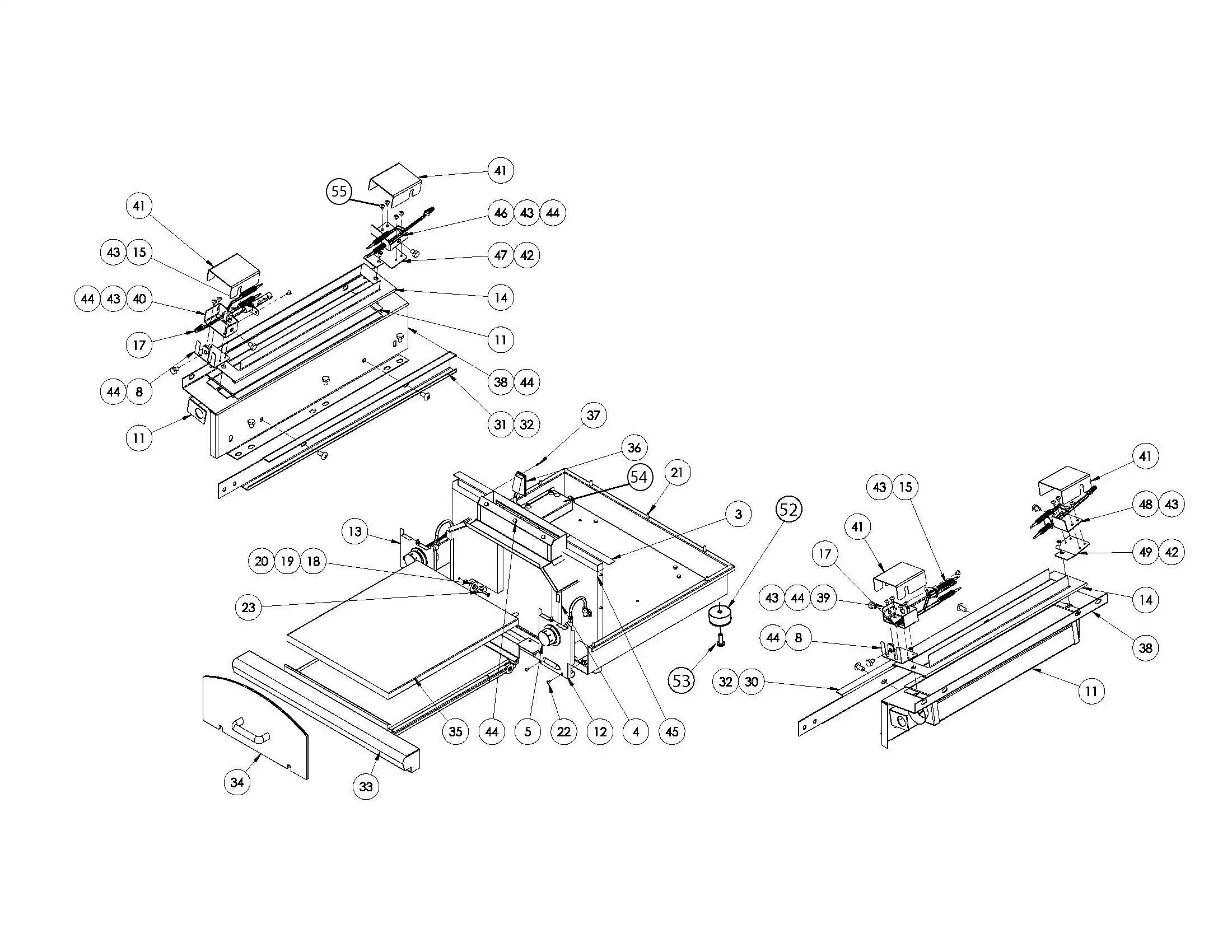 Lynx LPZAF-01 Oven Interior parts diagram