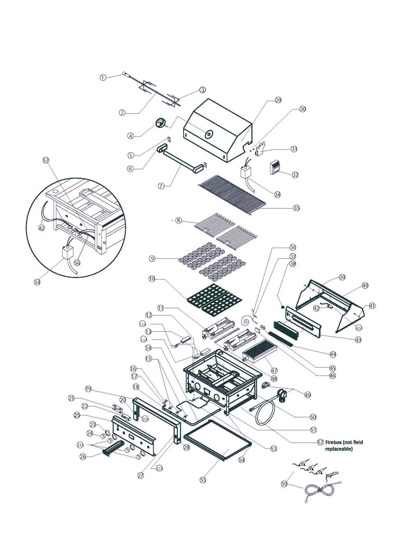 Lynx Professional L30PSFR Series F & G (2005) Grill parts diagram