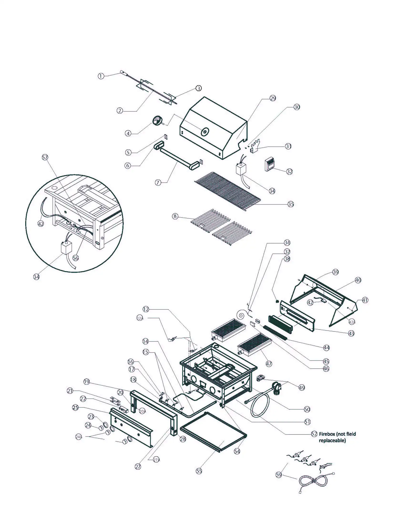 Lynx Professional L30APSR Series F & G (2005) Grill parts diagram