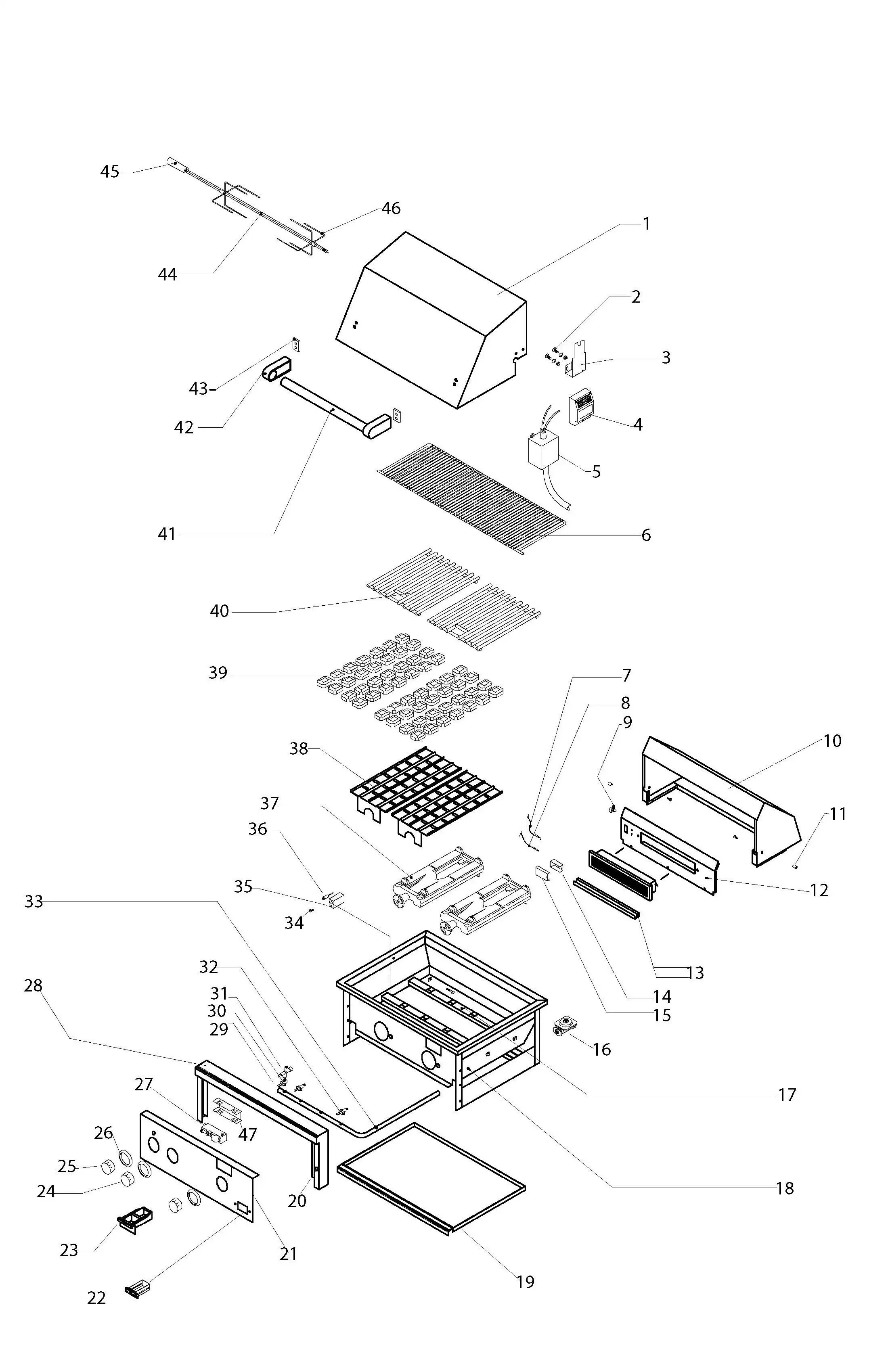 Lynx Professional L48R Series F & G (2005) Grill parts diagram