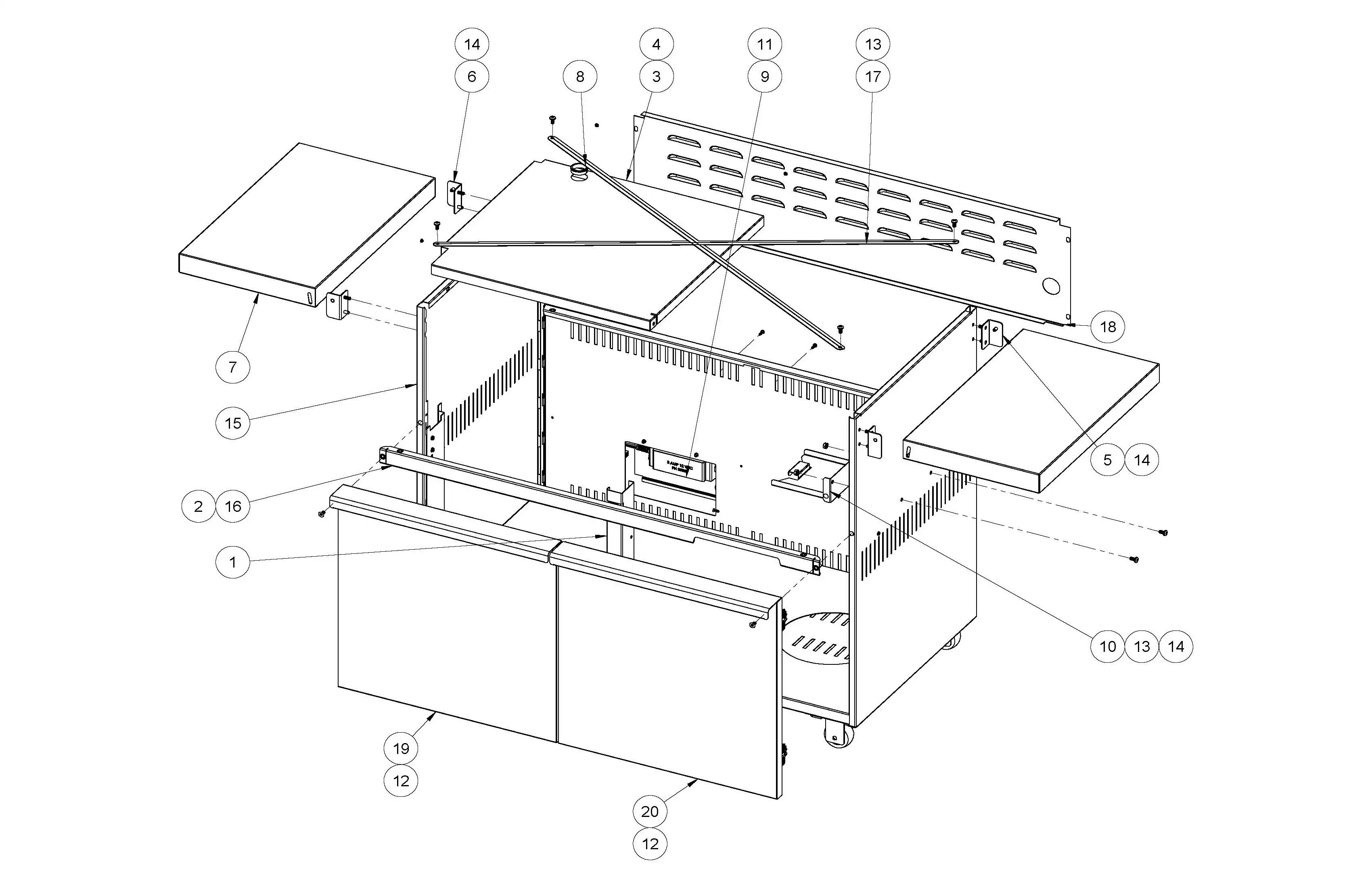 Sedona by Lynx L701PSF Cart Assembly parts diagram