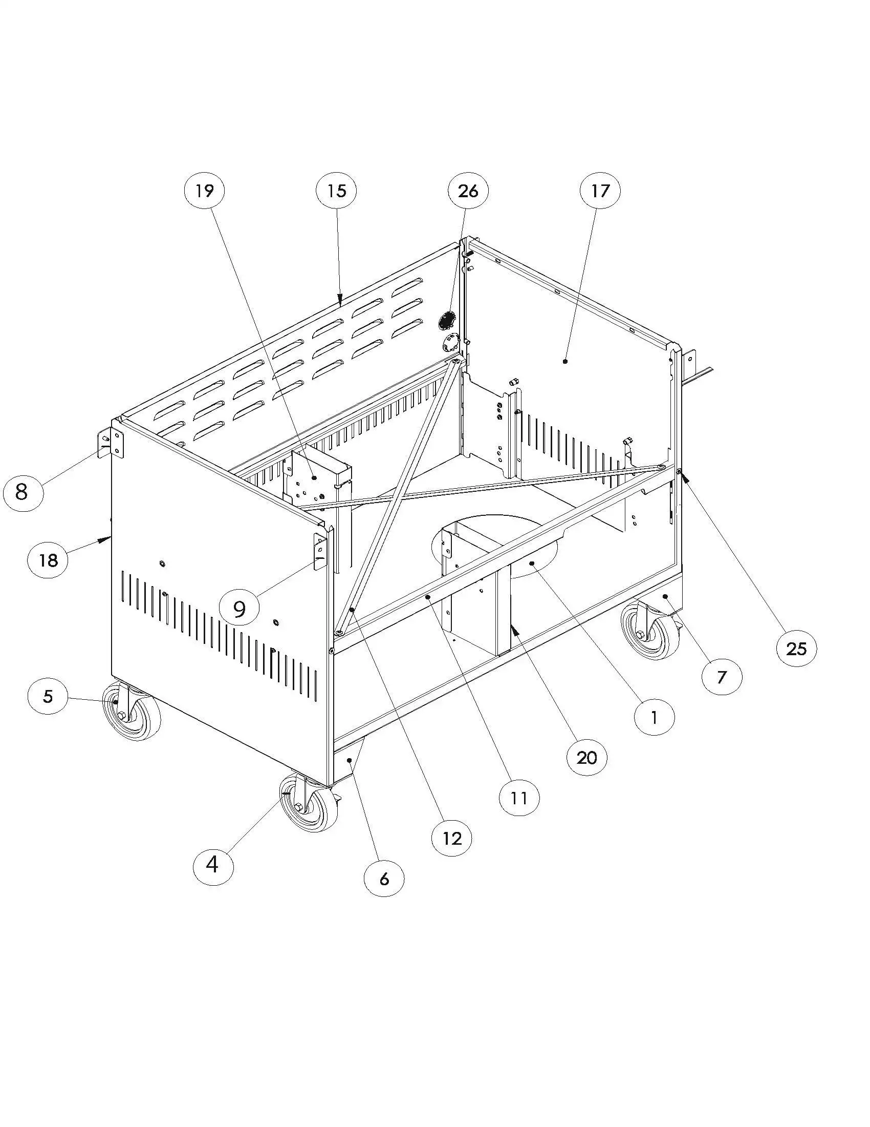 Sedona by Lynx L601ADA-01 Cart Body parts diagram