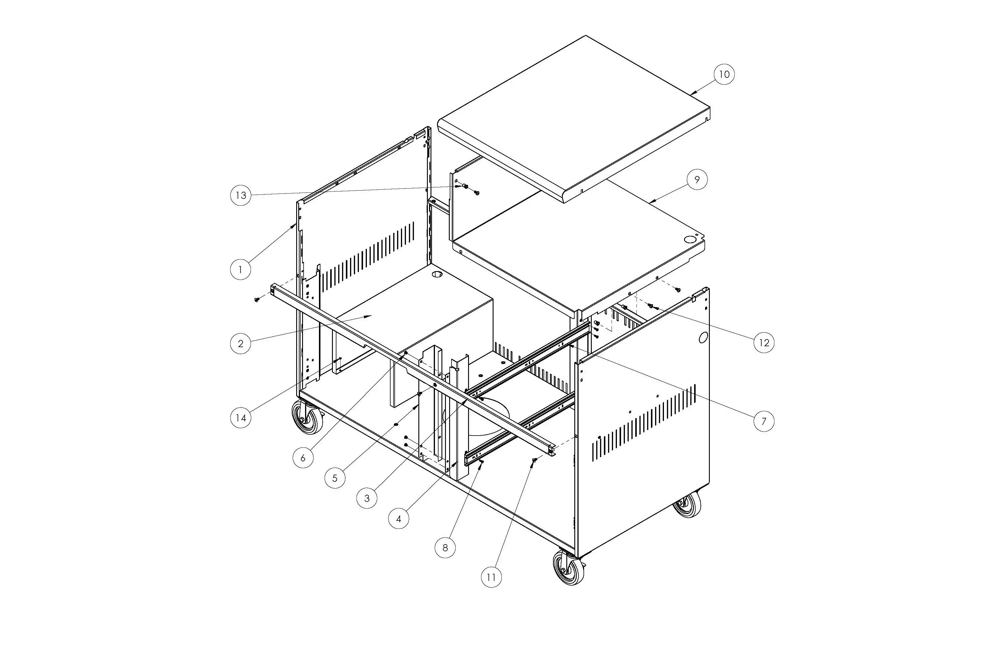 Lynx Professional LMKC54-01 Cart Body parts diagram