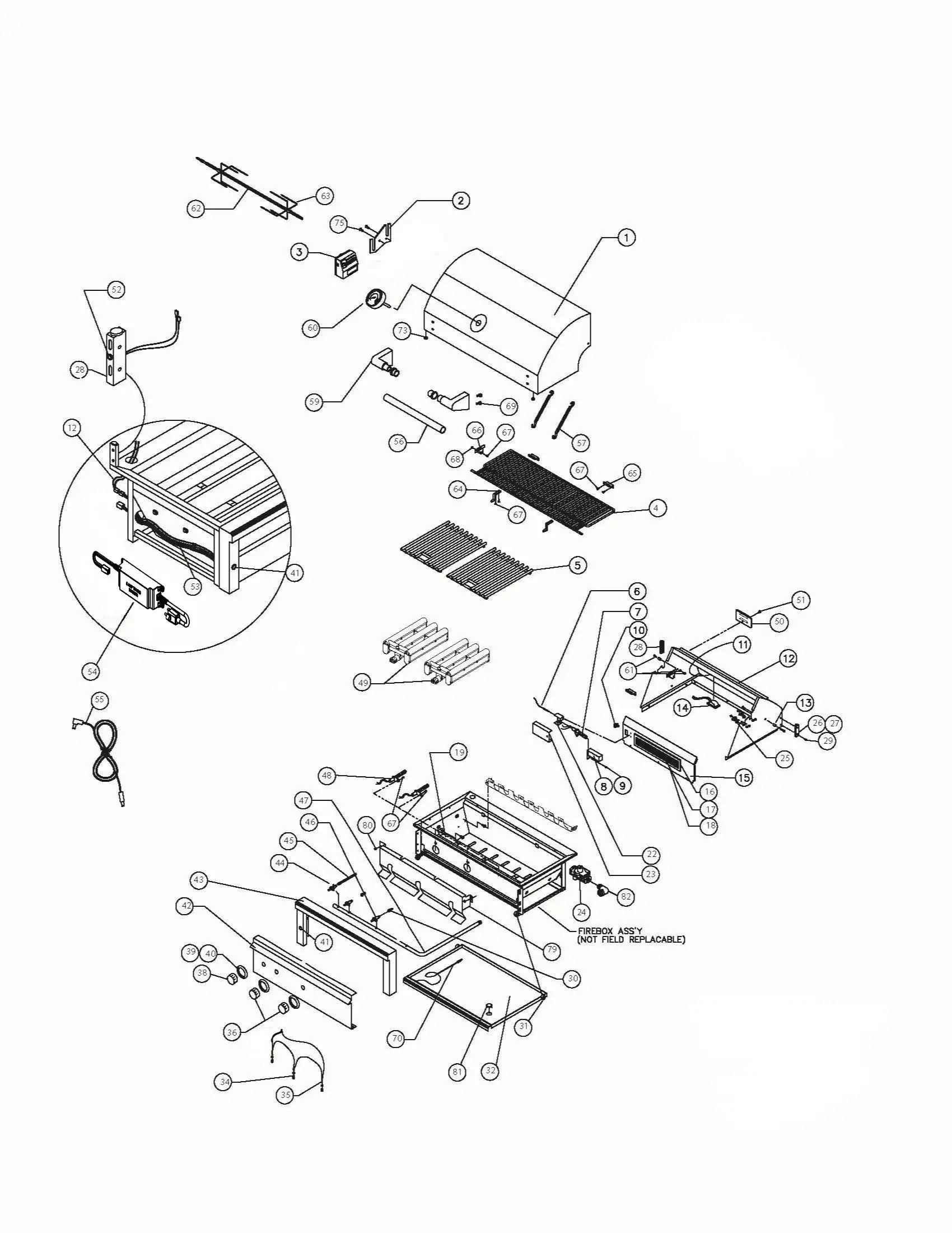 Lynx Professional L30ATR-PBLP01, Pacific Blue Grill parts diagram