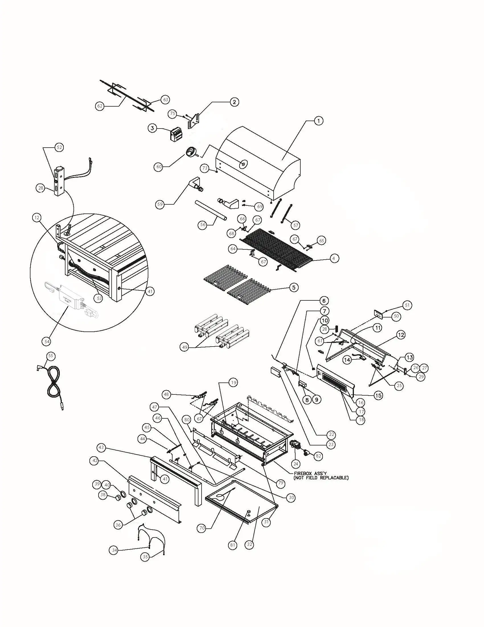 Lynx Professional L30ATR-SULP01, Surf Grill parts diagram