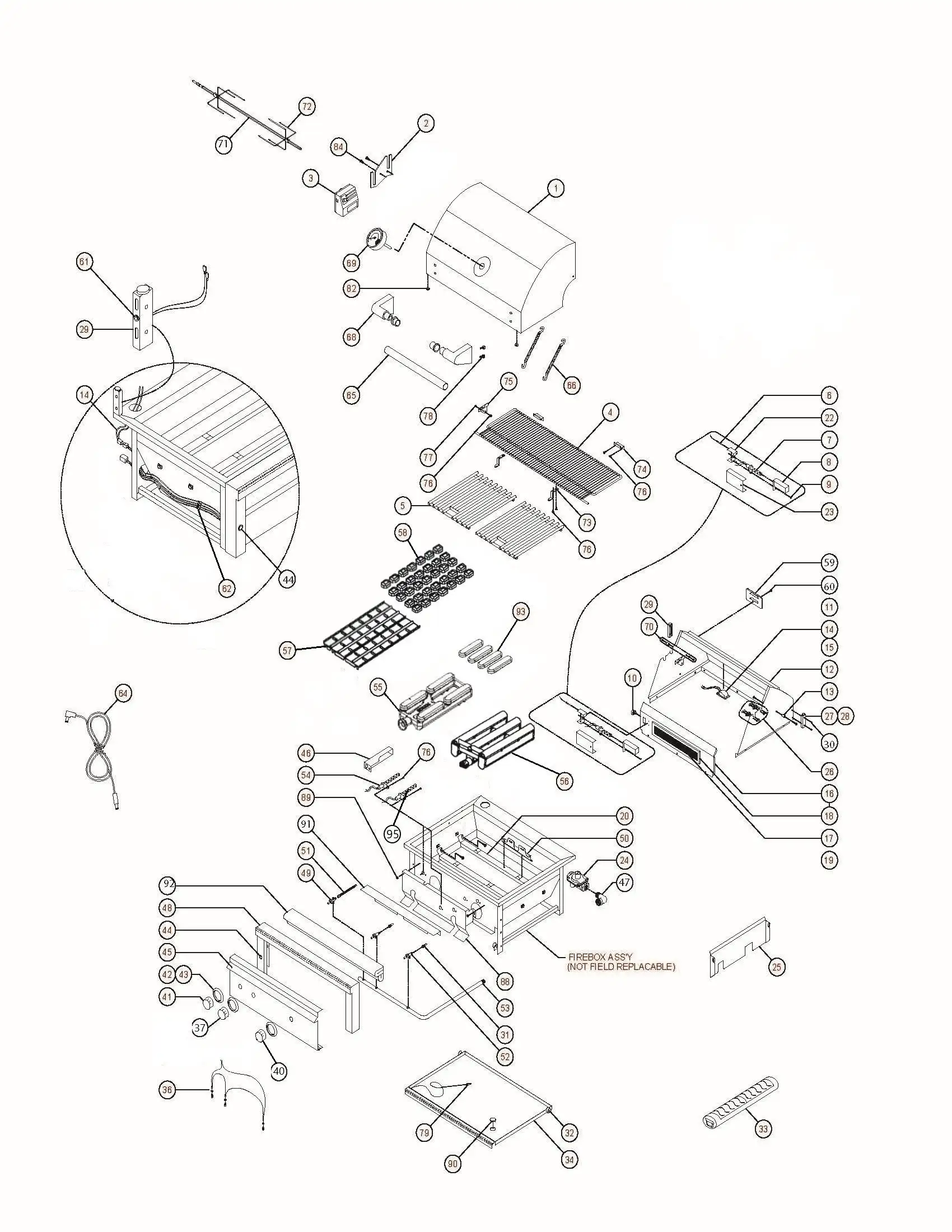 Lynx Professional L30TRF-NG03 Grill parts diagram
