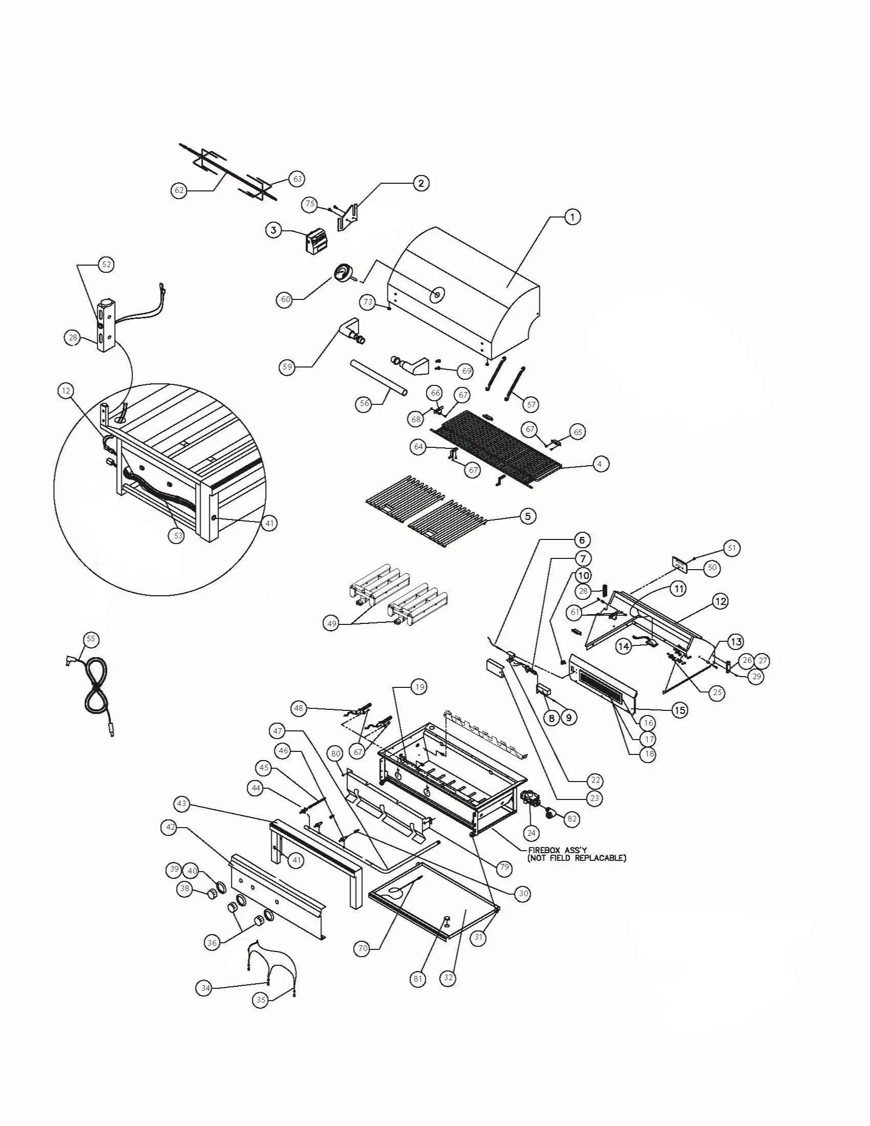 Lynx Professional L30ATRF-LP02 Grill parts diagram
